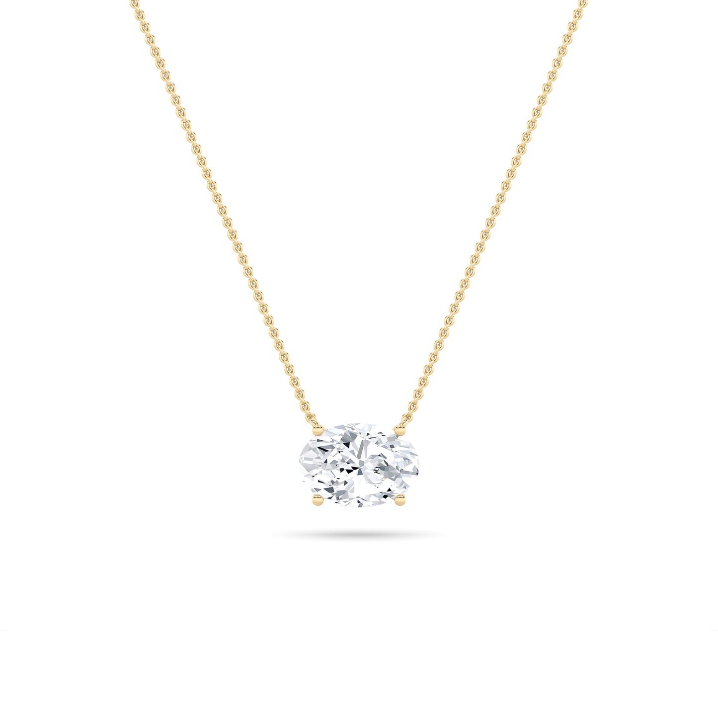 Oval Lab Grown Diamond Solitaire Pendant invisible Set - Brilliance Direct