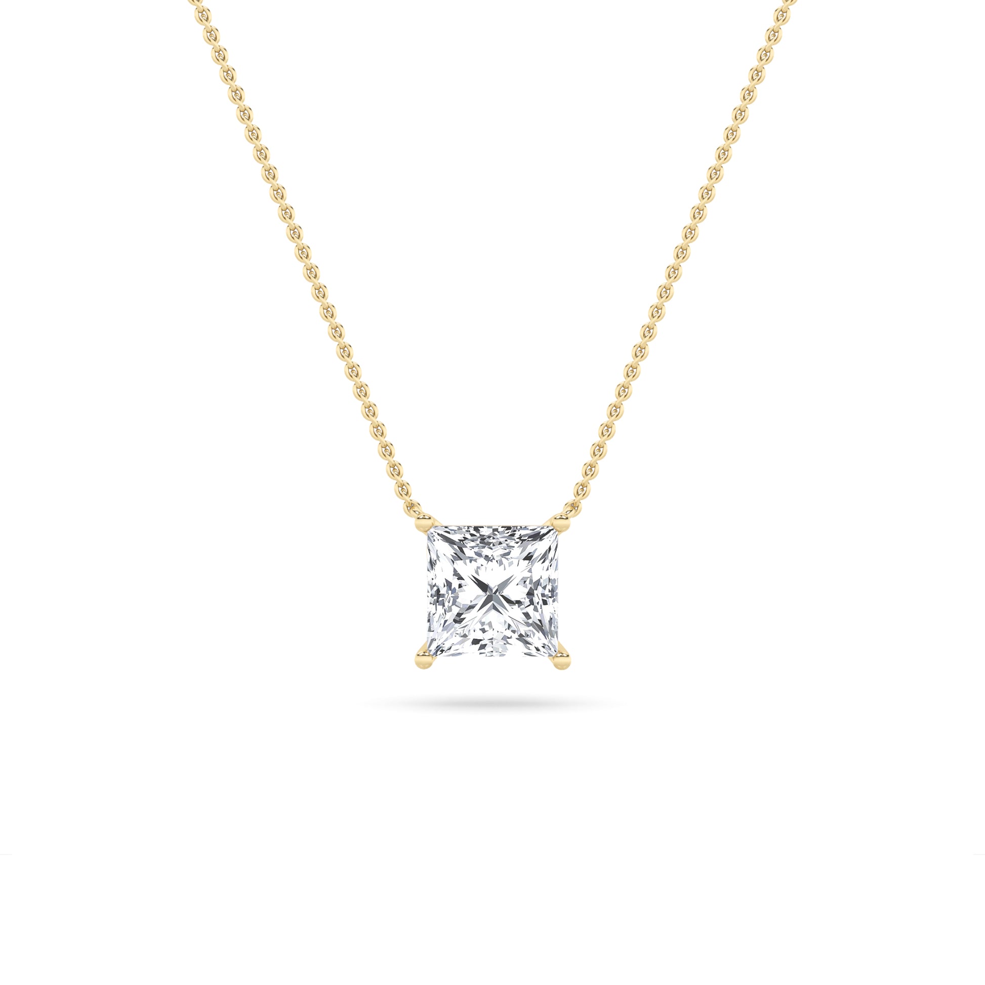 Princess Cut Lab Grown Diamond Solitaire Pendant invisible Set - Brilliance Direct