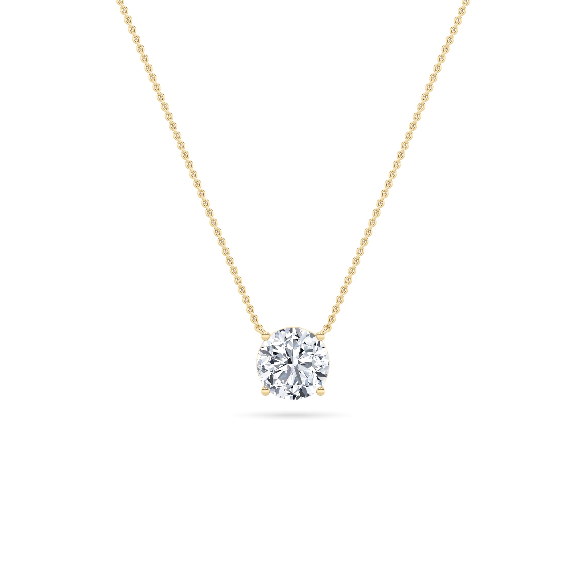 Round Lab Grown Diamond Solitaire Pendant invisible Set - Brilliance Direct