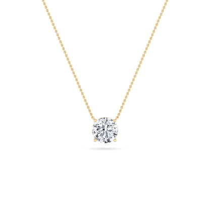 Round Lab Grown Diamond Solitaire Pendant invisible Set - Brilliance Direct