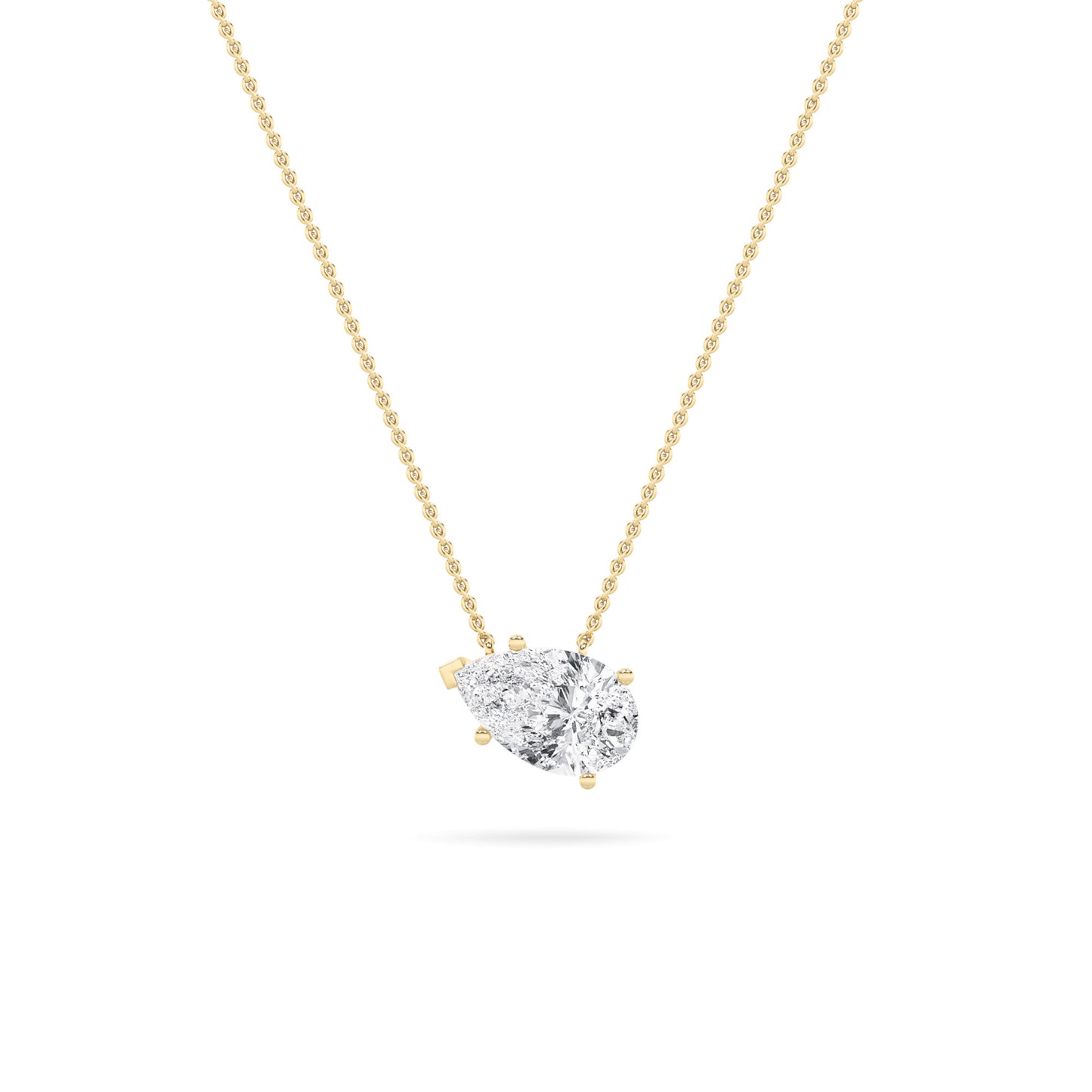 Pear Shape Cut Lab Grown Diamond Solitaire Pendant invisible Set - Brilliance Direct