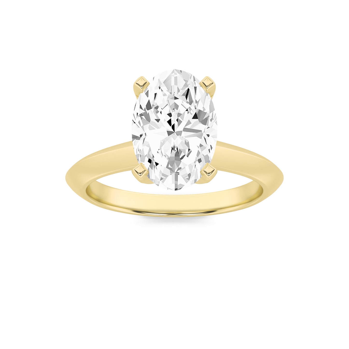 Plain Cathedral Oval Solitaire Engagement Lab Grown Diamond Ring - Brilliance Direct