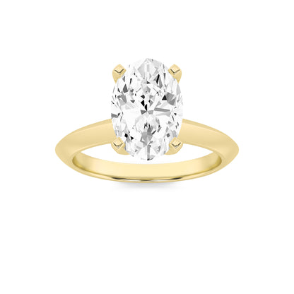 Plain Cathedral Oval Solitaire Engagement Lab Grown Diamond Ring - Brilliance Direct