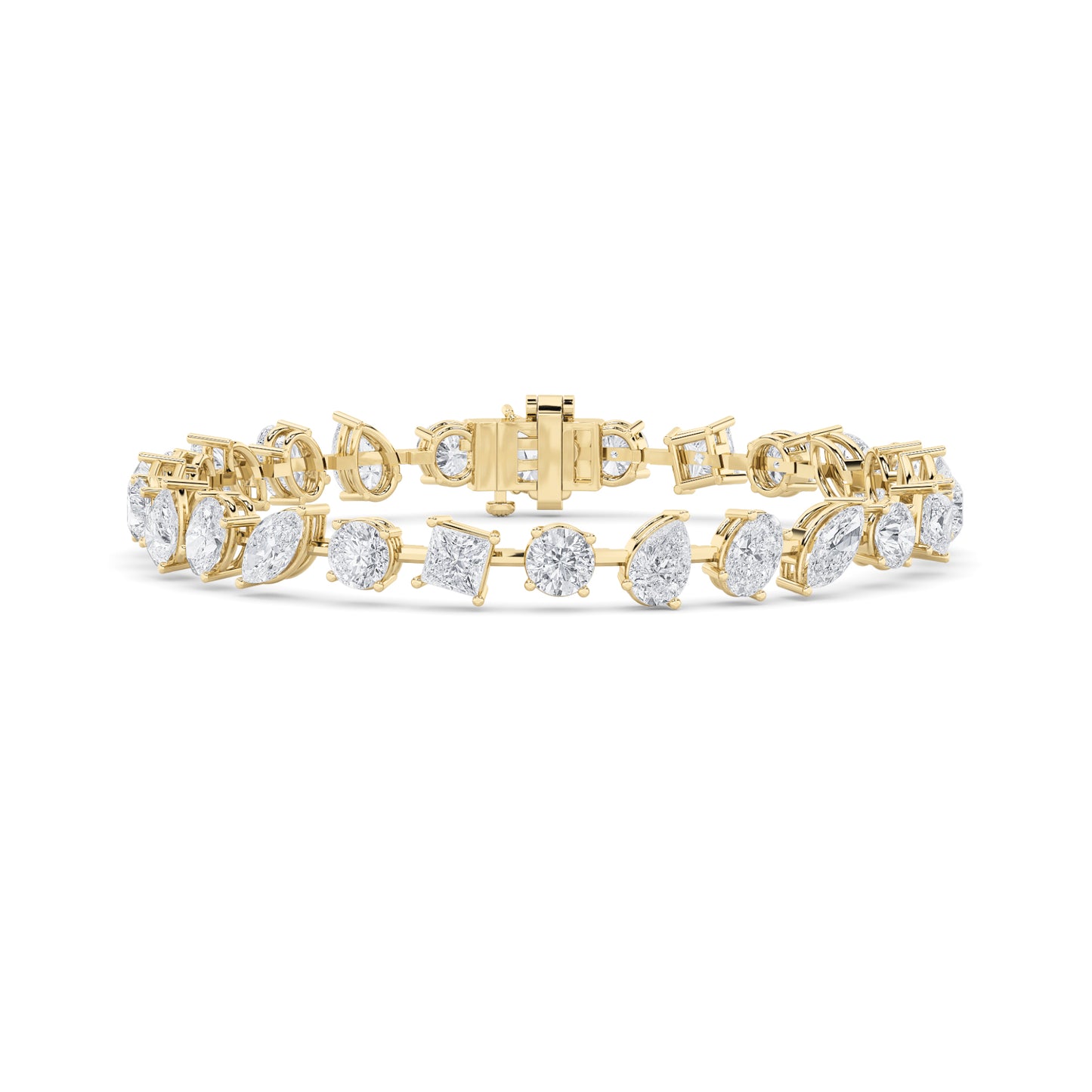 10.5CTW Lab Grown Diamonds Multi Shape Fashion Tennis Bracelet - Brilliance Direct