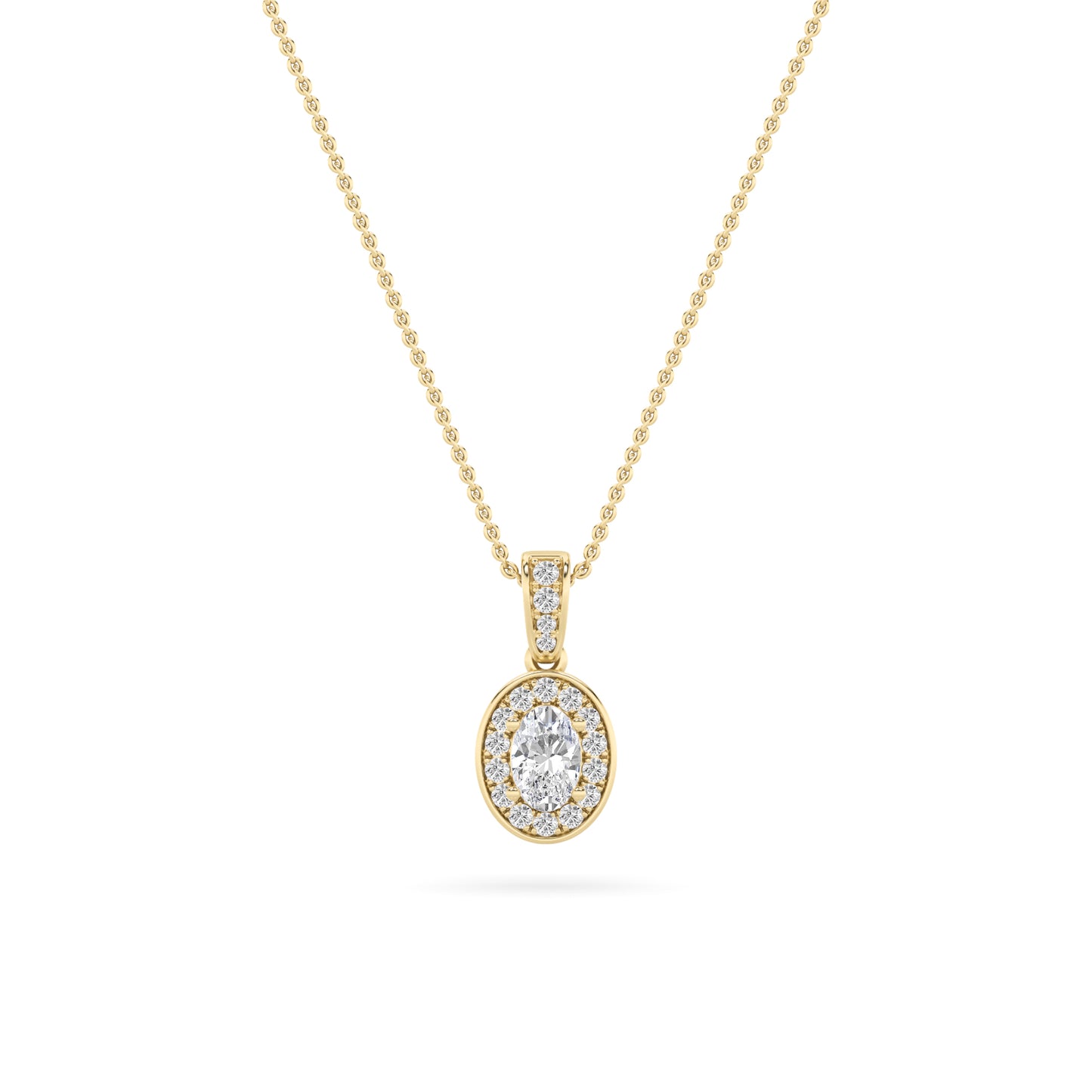 LAB GROWN DIAMOND OVAL HALO PENDANT - Brilliance Direct