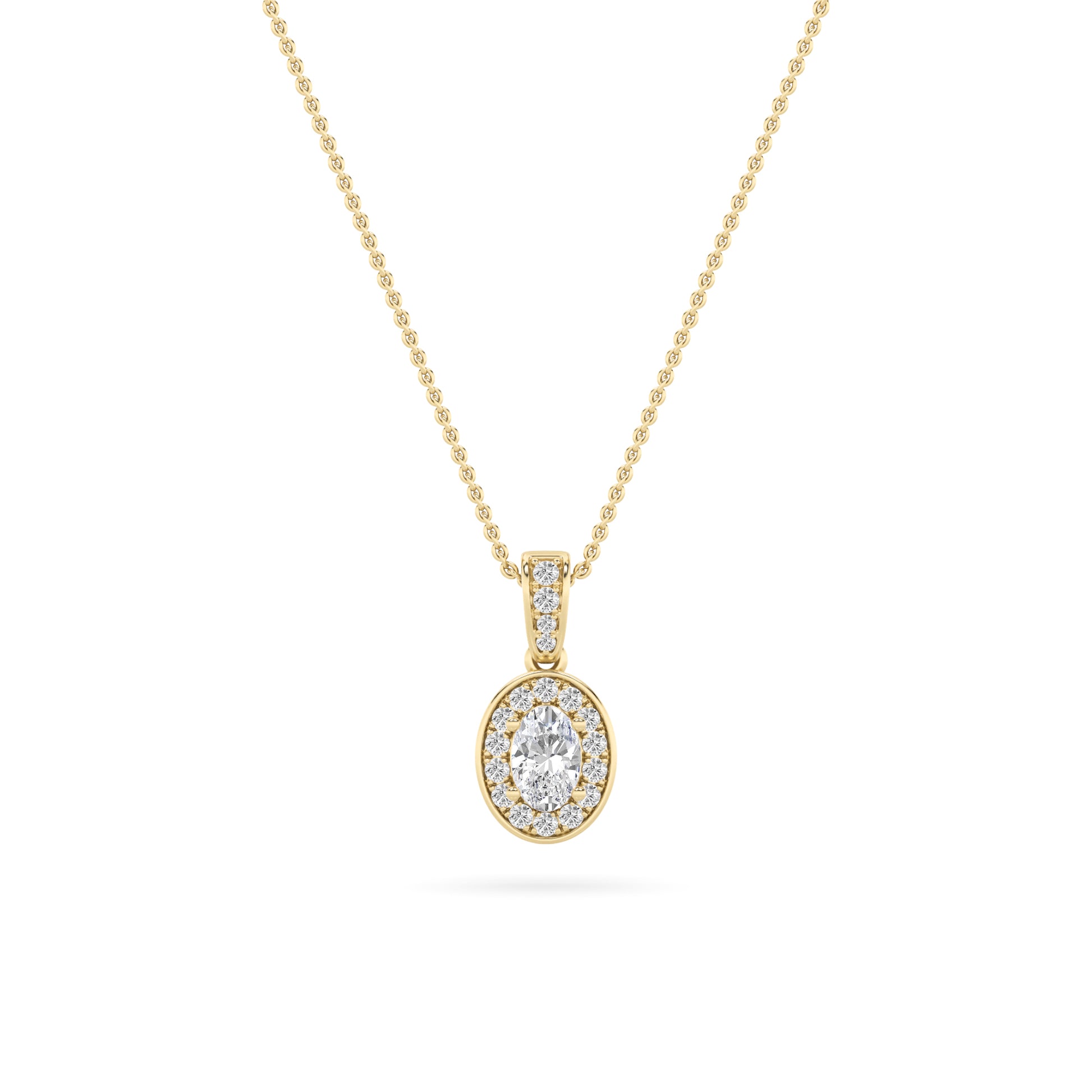 LAB GROWN DIAMOND OVAL HALO PENDANT - Brilliance Direct