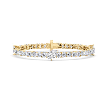 10CTW Pear Shape Lab Grown Diamonds Station Tennis Bracelet - Brilliance Direct