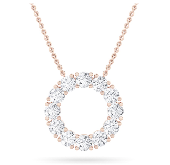 2CTW Round Circle Lab Grown Diamonds Pendant - Brilliance Direct