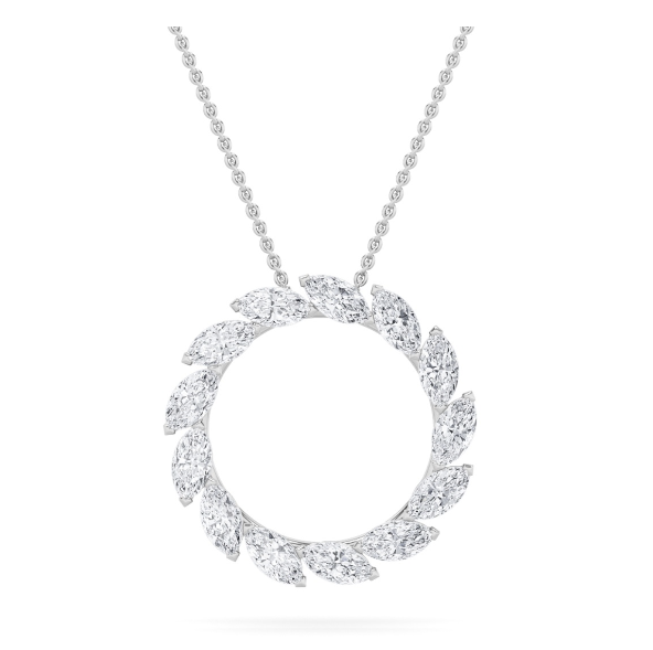 2CTW Marquise Lab Grown Diamond Circle Pendant - Brilliance Direct