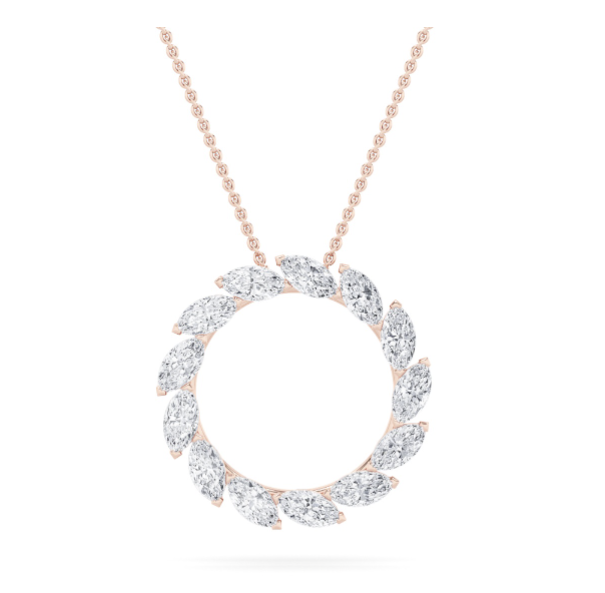 2CTW Marquise Lab Grown Diamond Circle Pendant - Brilliance Direct