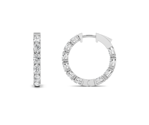 4CT Inside Out Hoop Oval Lab Grown Diamonds - Brilliance Direct