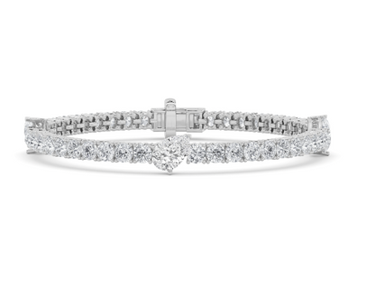 10CTW Pear Shape Lab Grown Diamonds Station Tennis Bracelet - Brilliance Direct