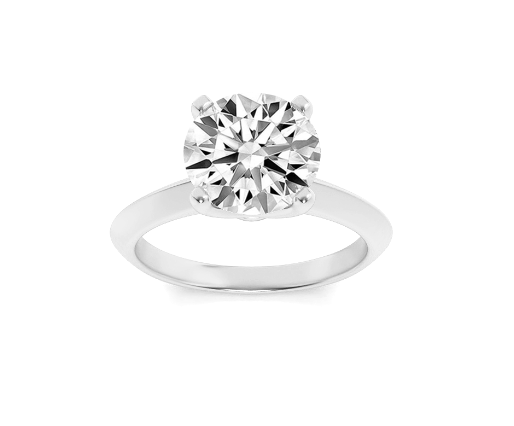 Knife Edge Shank Round Solitaire Engagement Lab Grown Diamond Ring - Brilliance Direct