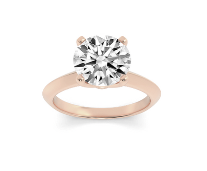 Plain Cathedral Round Solitaire Engagement Lab Grown Diamond Ring - Brilliance Direct