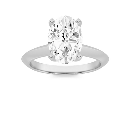 Plain Cathedral Oval Solitaire Engagement Lab Grown Diamond Ring - Brilliance Direct