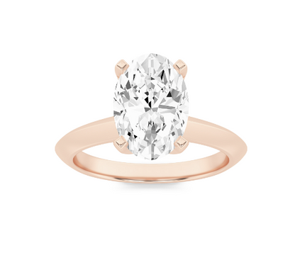 Plain Cathedral Oval Solitaire Engagement Lab Grown Diamond Ring - Brilliance Direct