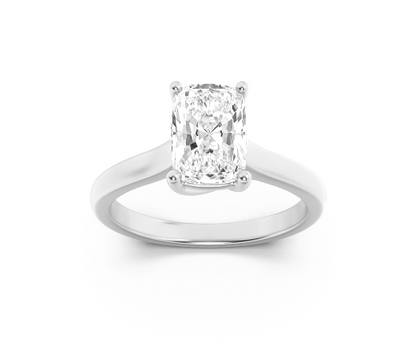 Plain Cathedral Cushion Solitaire Engagement Lab Grown Diamond Ring - Brilliance Direct