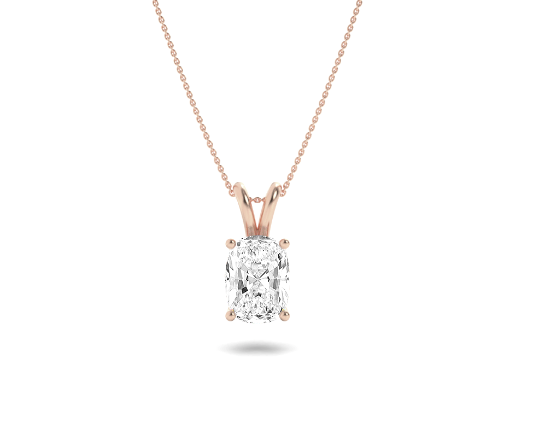 Cushion Lab Grown Diamond Solitaire Pendant Classic Set - Brilliance Direct