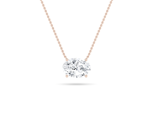 Oval Lab Grown Diamond Solitaire Pendant invisible Set - Brilliance Direct