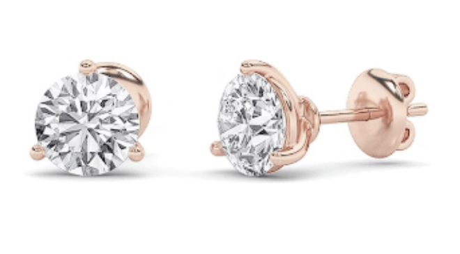 LAB GROWN ROUND DIAMONDS MARTINI PRONG STUDS - Brilliance Direct