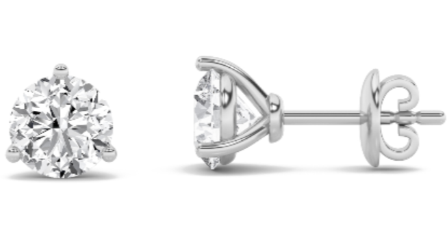 LAB GROWN ROUND DIAMONDS MARTINI PRONG STUDS - Brilliance Direct