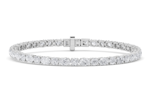 7CTW Round and Oval Lab Grown Diamond Tennis Bracelet - Brilliance Direct