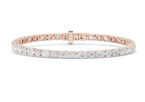 7CTW Round and Oval Lab Grown Diamond Tennis Bracelet - Brilliance Direct