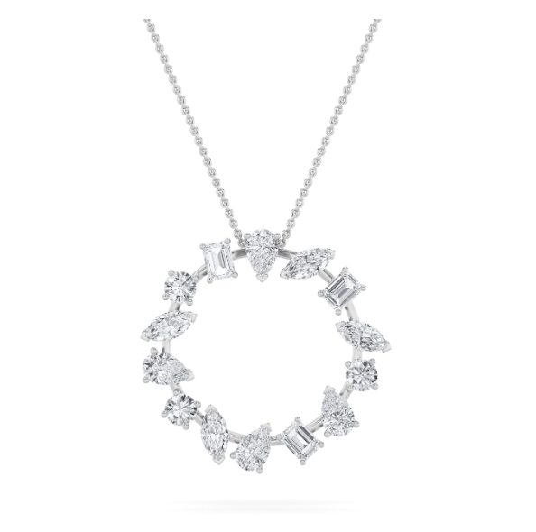 3CTW Multi Shape Circle Lab Grown Diamonds Pendant - Brilliance Direct