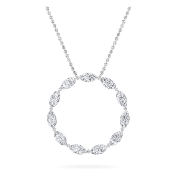 2CTW Oval Lab Grown Diamonds Circle Pendant - Brilliance Direct