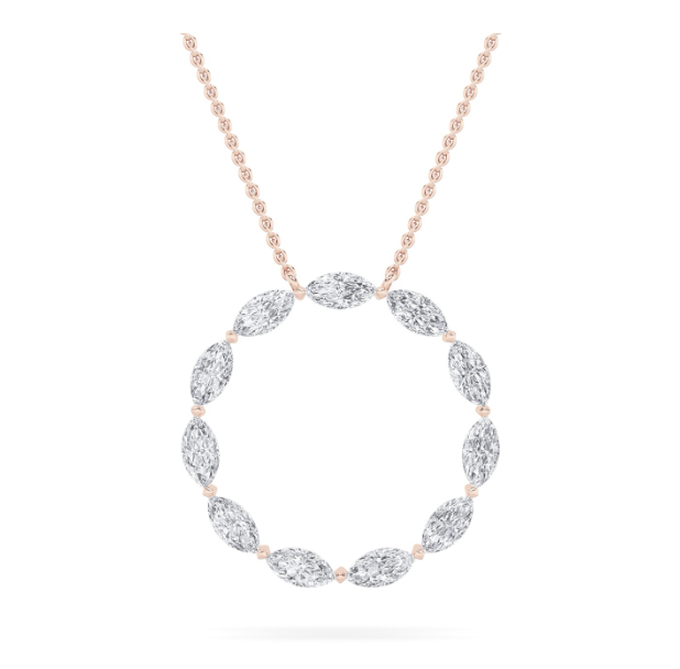 2CTW Oval Lab Grown Diamonds Circle Pendant - Brilliance Direct