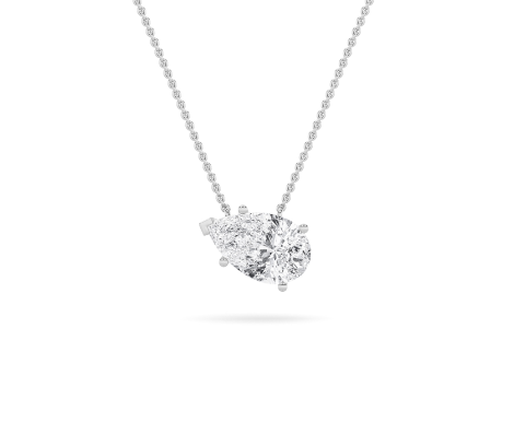 Pear Shape Cut Lab Grown Diamond Solitaire Pendant invisible Set - Brilliance Direct