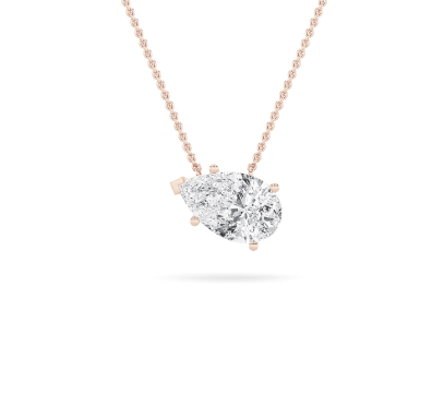 Pear Shape Cut Lab Grown Diamond Solitaire Pendant invisible Set - Brilliance Direct