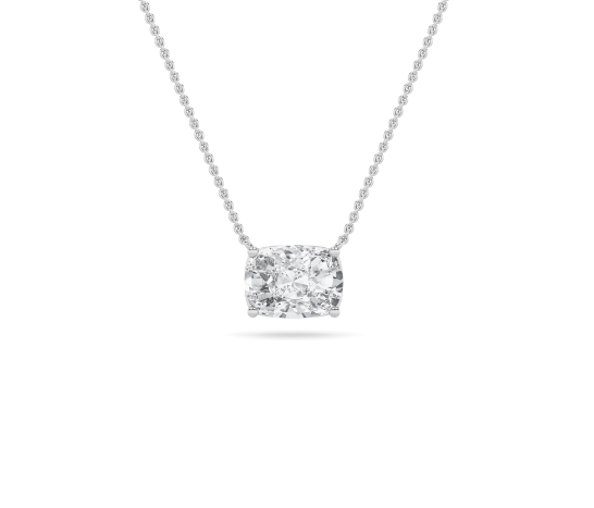 Elongated Cushion Lab Grown Diamond Solitaire Pendant invisible Set - Brilliance Direct