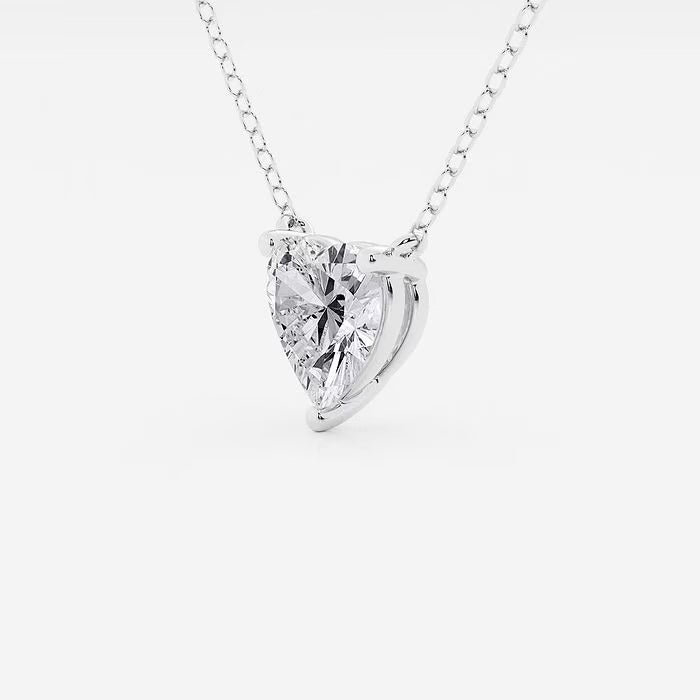 1/2 CTW Heart Lab Grown Diamond Solitaire Pendant