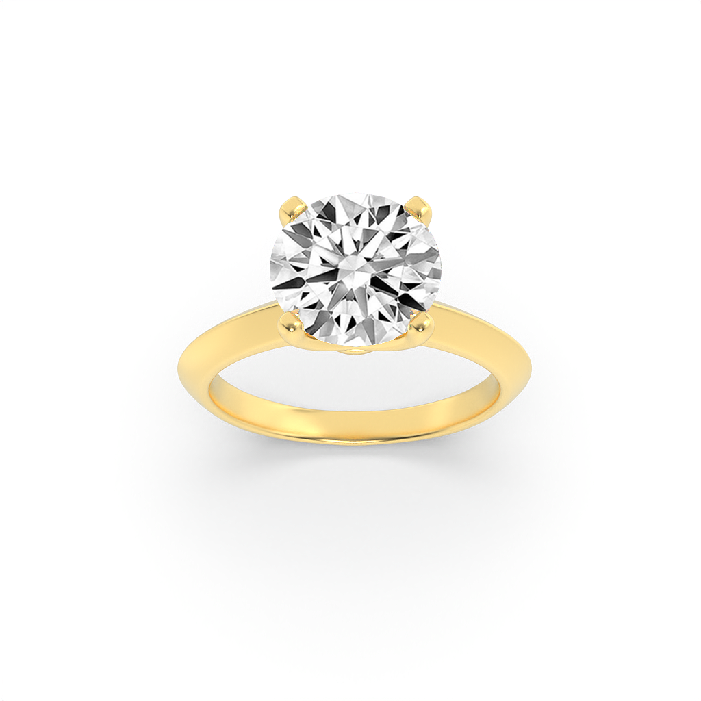 Knife Edge Shank Round Solitaire Engagement Lab Grown Diamond Ring - Brilliance Direct