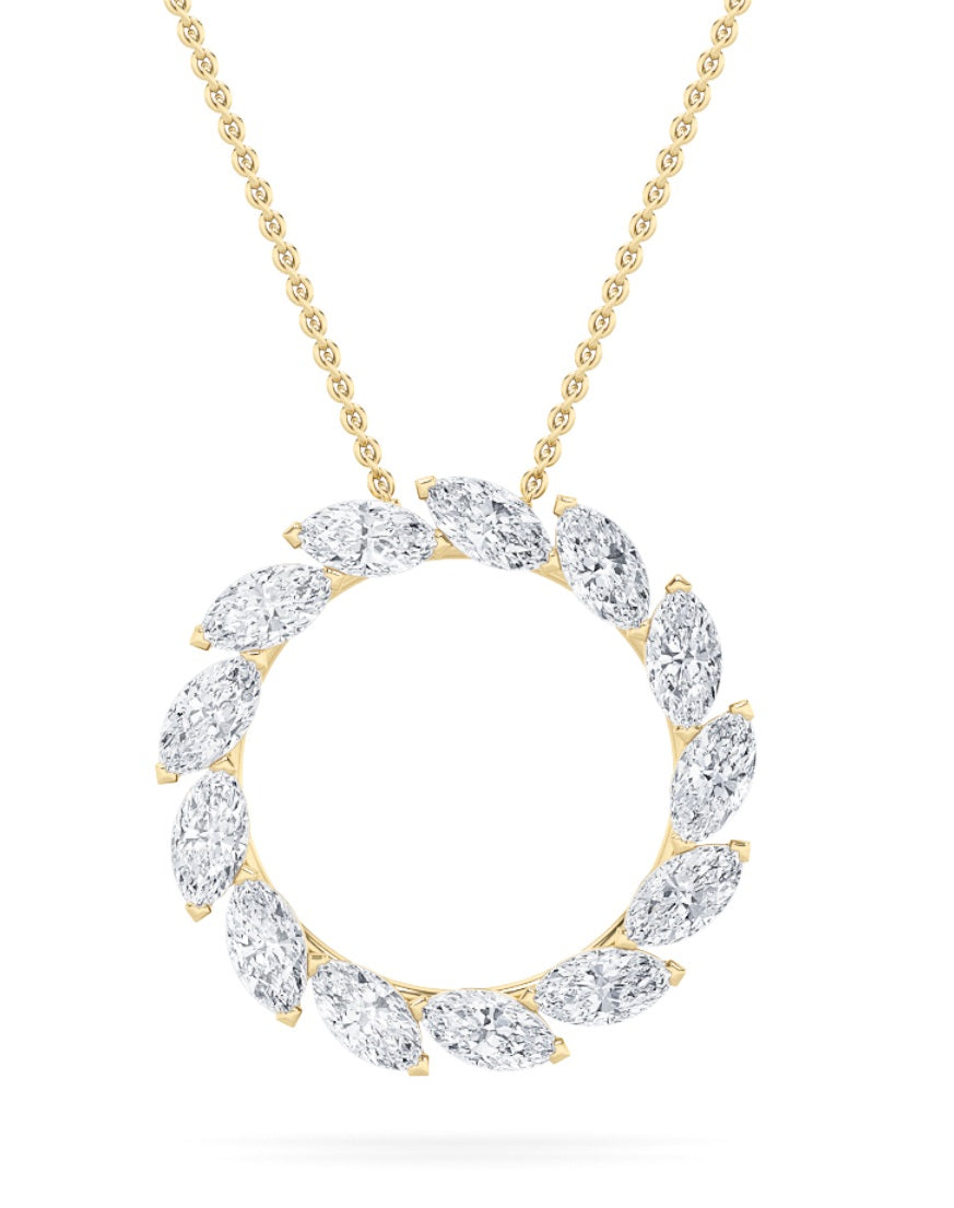 2CTW Marquise Lab Grown Diamond Circle Pendant - Brilliance Direct