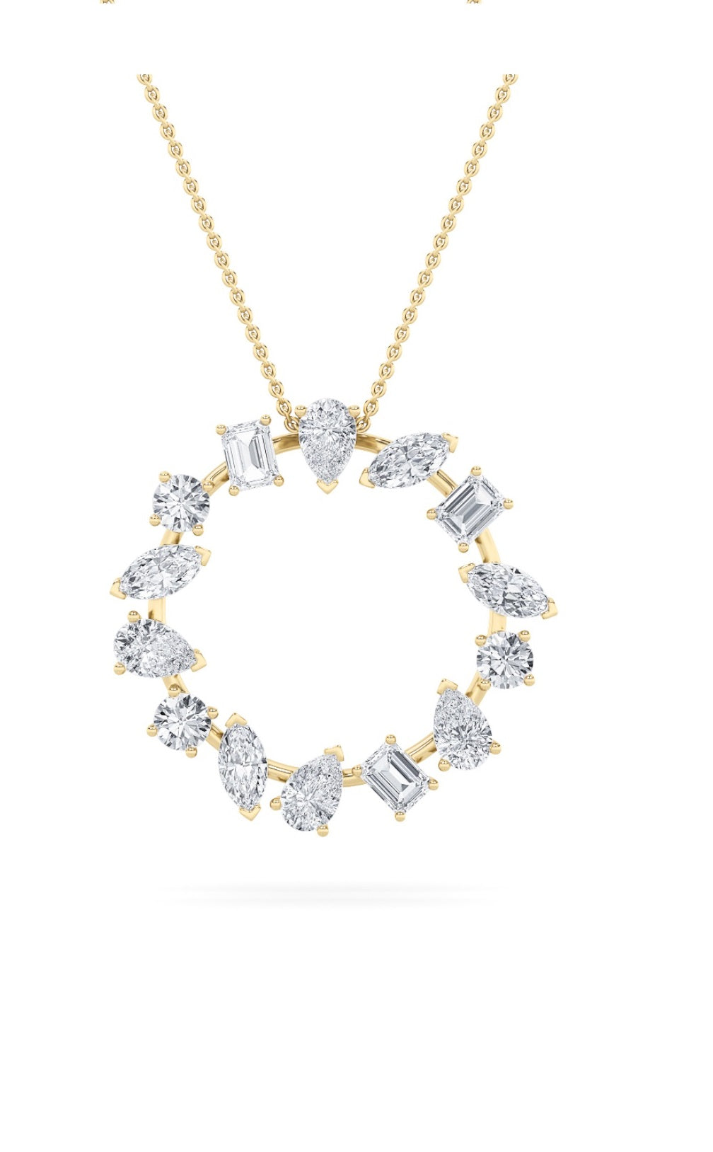 3CTW Multi Shape Circle Lab Grown Diamonds Pendant - Brilliance Direct