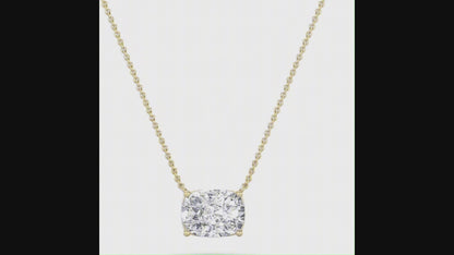 Round Lab Grown Diamond Solitaire Pendant invisible Set